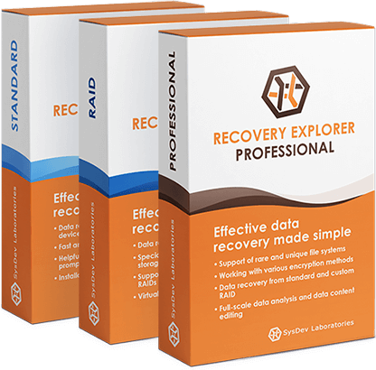 Productos de software de Recovery Explorer